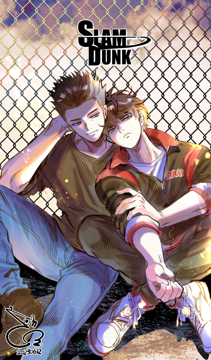 rukawa kaede and sendou akira (slam dunk) drawn by bae_(baebae)