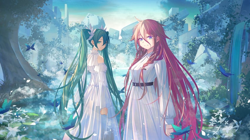 hatsune miku and ia (vocaloid and 1 more) drawn by sugi_214