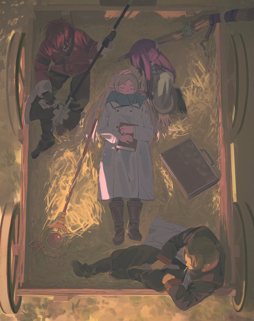 frieren, fern, stark, and sein (sousou no frieren) drawn by jiankun_yu