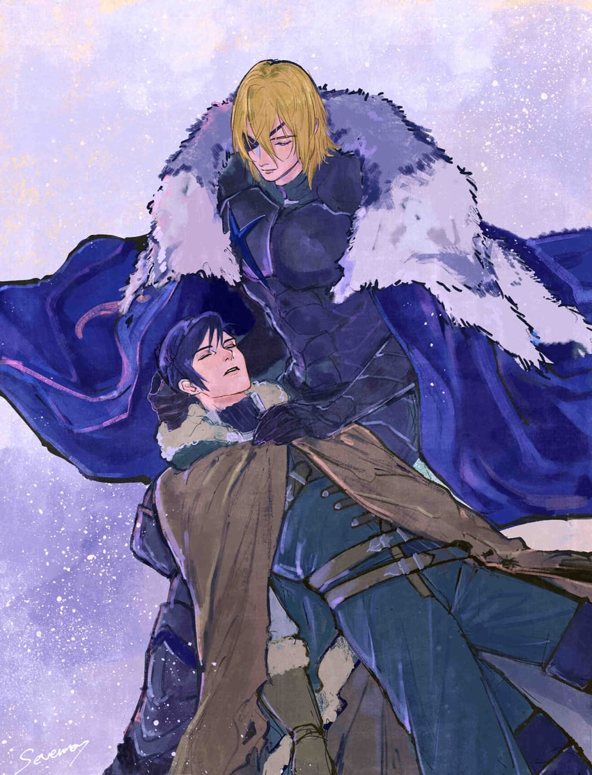 dimitri alexandre blaiddyd and felix hugo fraldarius (fire emblem and 1 more) drawn by sevenney