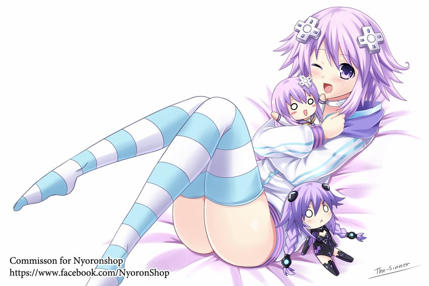 neptune, purple heart, and nepgear (neptune) drawn by the-sinner