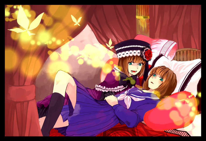 eva beatrice and ushiromiya eva (umineko no naku koro ni) drawn by rahiko