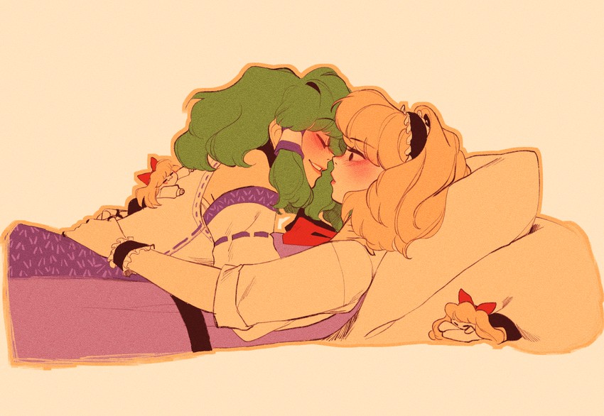kochiya sanae, alice margatroid, and shanghai doll (touhou) drawn by pixie_(milkywaypixies)