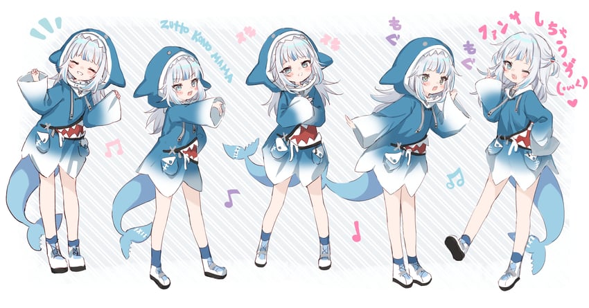 gawr gura (hololive and 1 more) drawn by shouu-kun