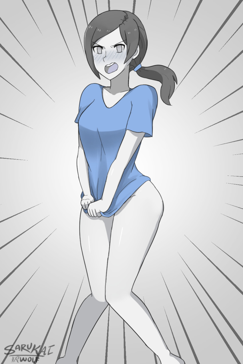 wii fit trainer (super smash bros. and 1 more) drawn by sarukaiwolf