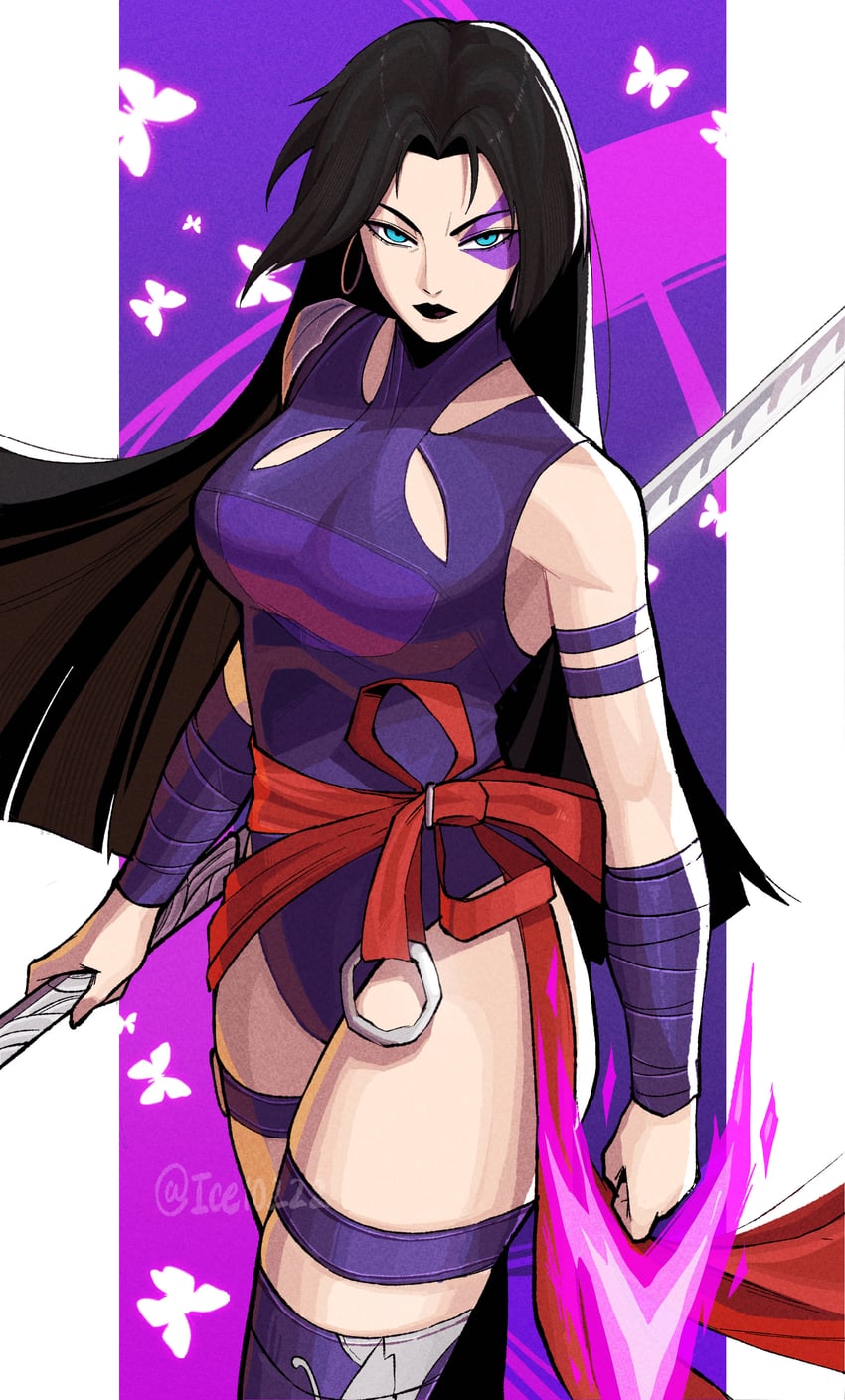 psylocke (marvel and 2 more) drawn by ice_(10222)