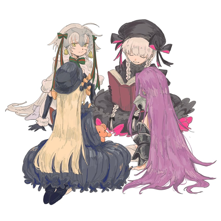 abigail williams, medusa, jeanne d'arc alter santa lily, and nursery rhyme (fate and 1 more) drawn by ruda_(ruda_0616_tfj)
