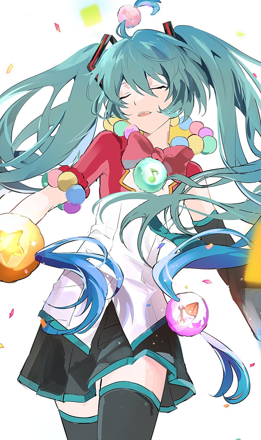 hatsune miku and wonderlands x showtime miku (vocaloid and 1 more) drawn by iwatnc