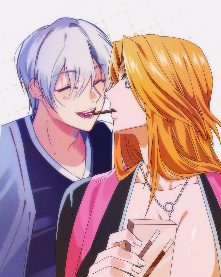 matsumoto rangiku and ichimaru gin (bleach) drawn by n_(nauki_11)