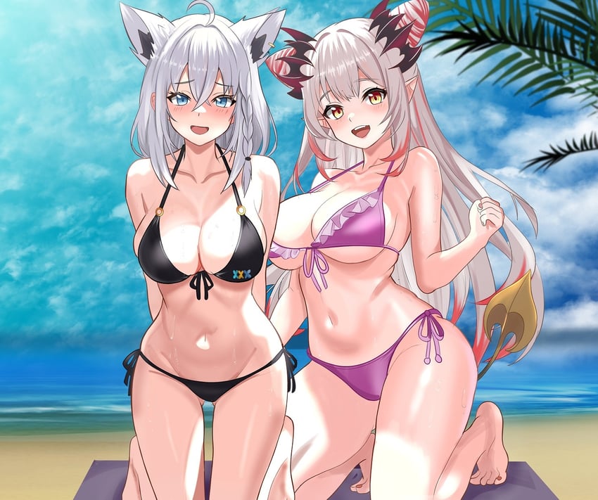 shirakami fubuki and suou patra (hololive and 1 more) drawn by rijeka1918