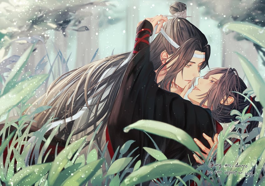 wei wuxian and lan wangji (modao zushi) drawn by mg_ms_dayo
