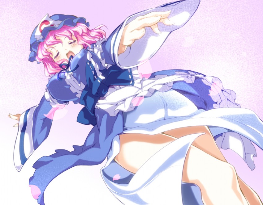 saigyouji yuyuko (touhou) drawn by nachi_(natyurikoubou) and petenshi_(dr._vermilion)