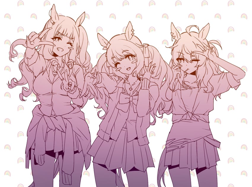 gold ship, nakayama festa, and tosen jordan (umamusume) drawn by 68er