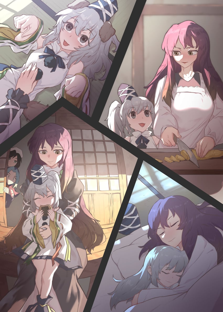 hijiri byakuren, mononobe no futo, murasa minamitsu, and kumoi ichirin (touhou) drawn by senmura