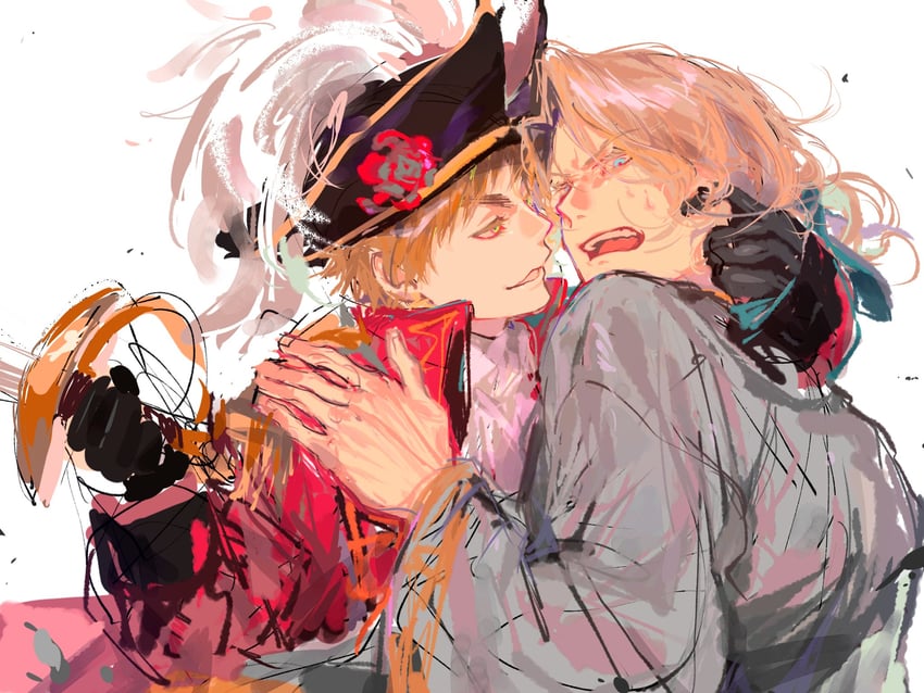 united kingdom and france (axis powers hetalia) drawn by ikusaaaaaaa