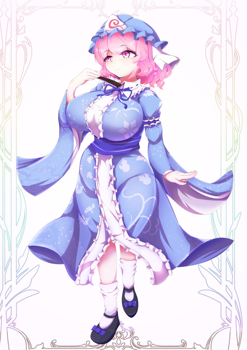 saigyouji yuyuko (touhou) drawn by dollyspica