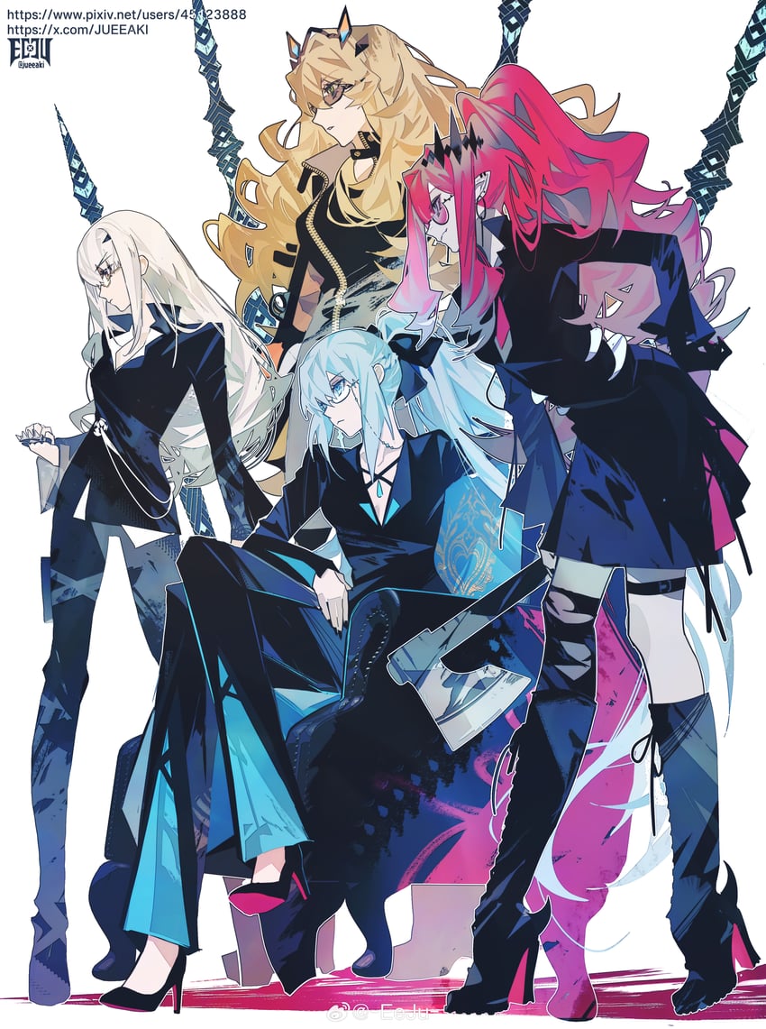 baobhan sith, morgan le fay, melusine, and barghest (fate and 1 more) drawn by eeju