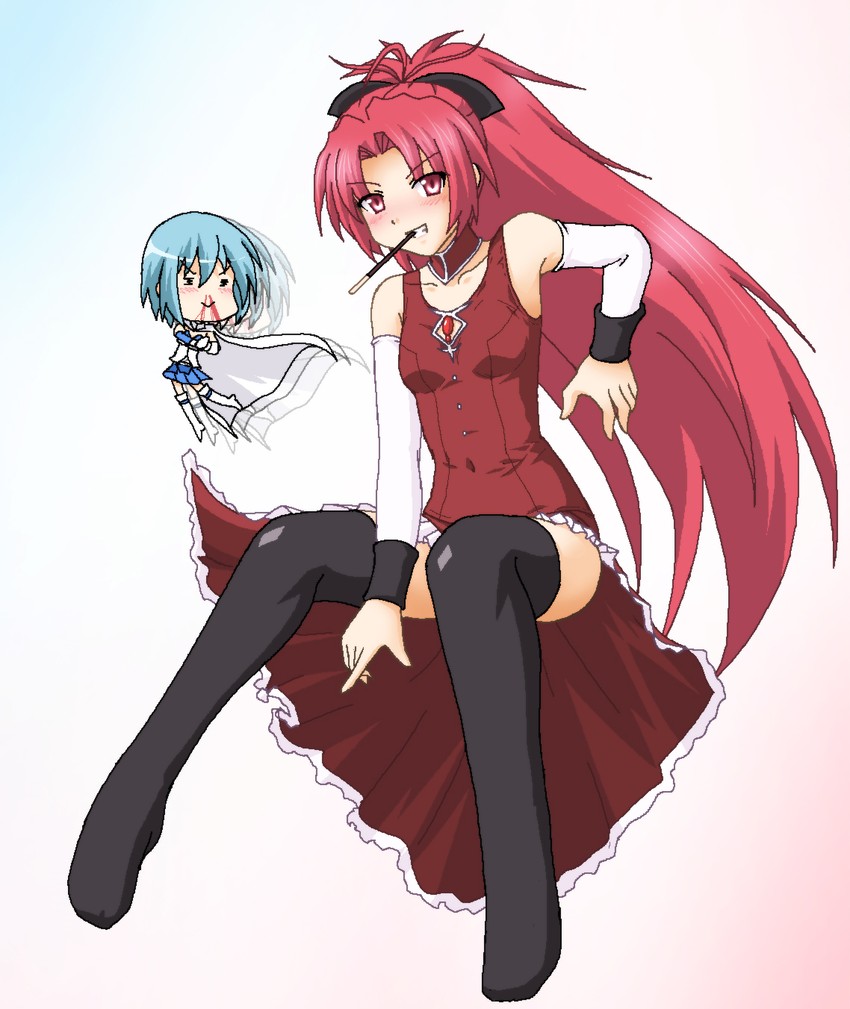 miki sayaka and sakura kyoko (mahou shoujo madoka magica) drawn by hayashiya_zankurou