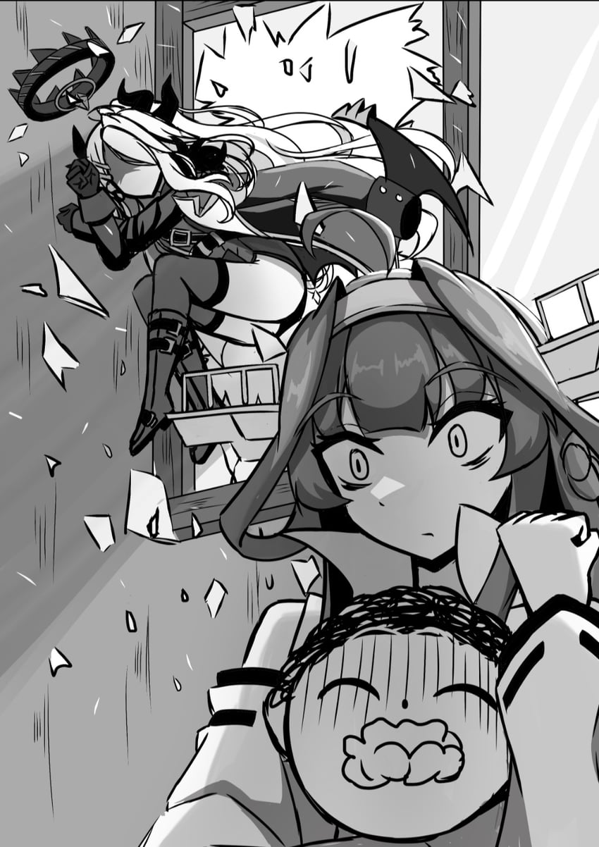 sensei, doodle sensei, kongou, hina, and kongou kai ni (kantai collection and 1 more) drawn by batta_no_tsukudani