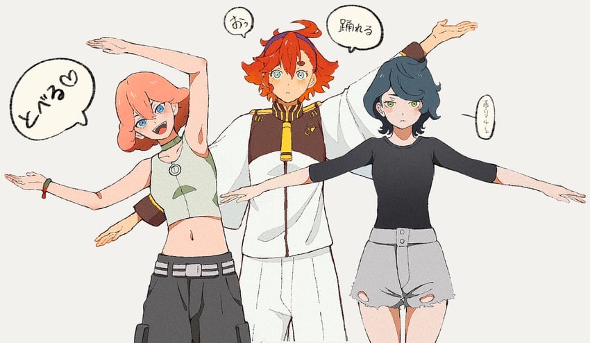 suletta mercury, norea du noc, and sophie pulone (gundam and 1 more) drawn by suiseikaro