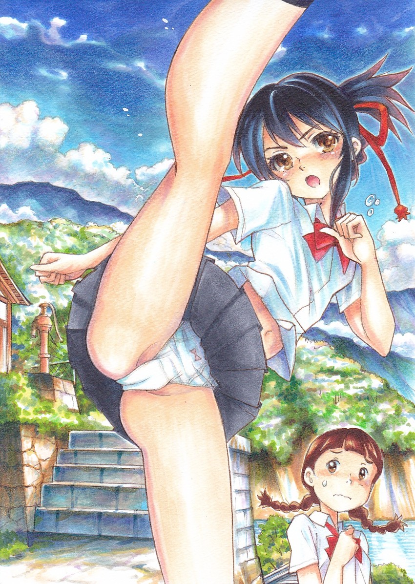 miyamizu mitsuha and natori sayaka (kimi no na wa.) drawn by tomoeri