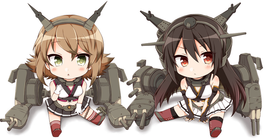 nagato and mutsu (kantai collection) drawn by tsukudani_norio