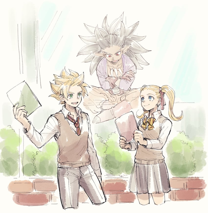 sidoh, female builder, and male builder (dragon quest and 1 more) drawn by nomo96