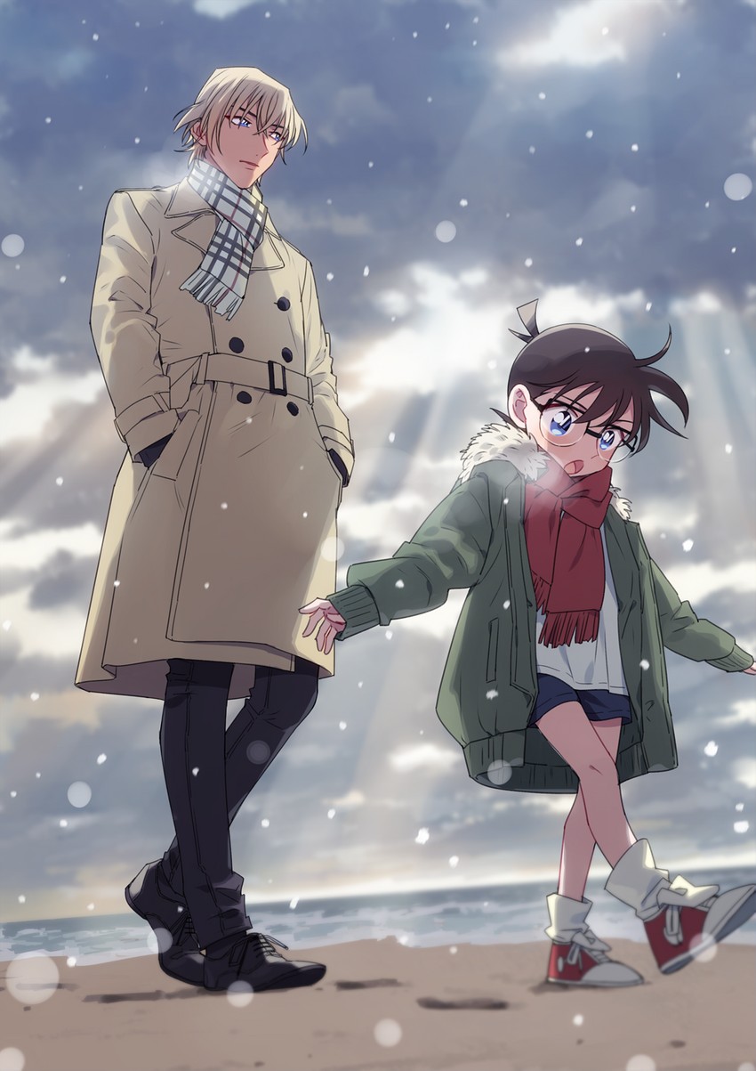 edogawa conan and amuro tooru (meitantei conan) drawn by k_(gear_labo)
