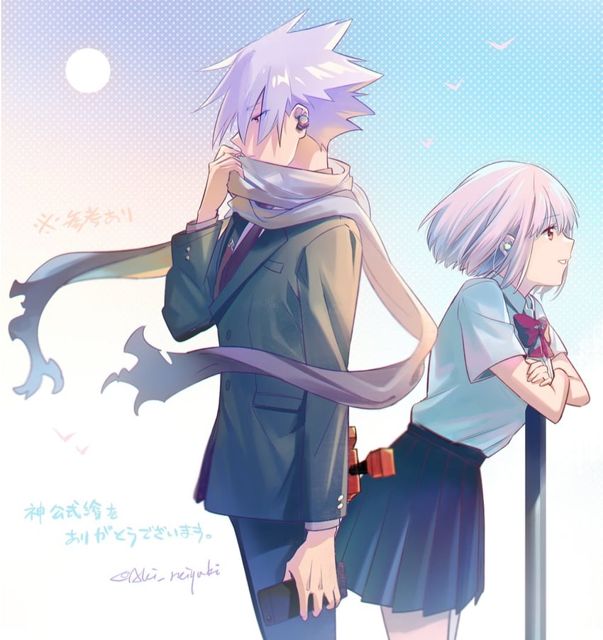 shinjou akane and anti (gridman universe) drawn by aki_(neyuki41028)