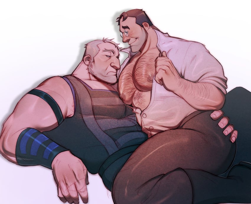 medic and heavy (team fortress 2 and 1 more) drawn by coke_enjoyer