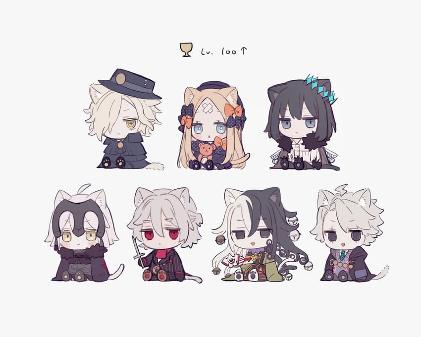 abigail williams, jeanne d'arc alter, oberon, ashiya douman, antonio salieri, and 1 more (fate and 1 more) drawn by sumi_(gfgf_045)