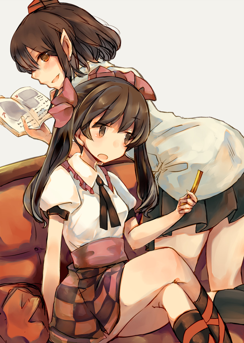 shameimaru aya and himekaidou hatate (touhou) drawn by atoki