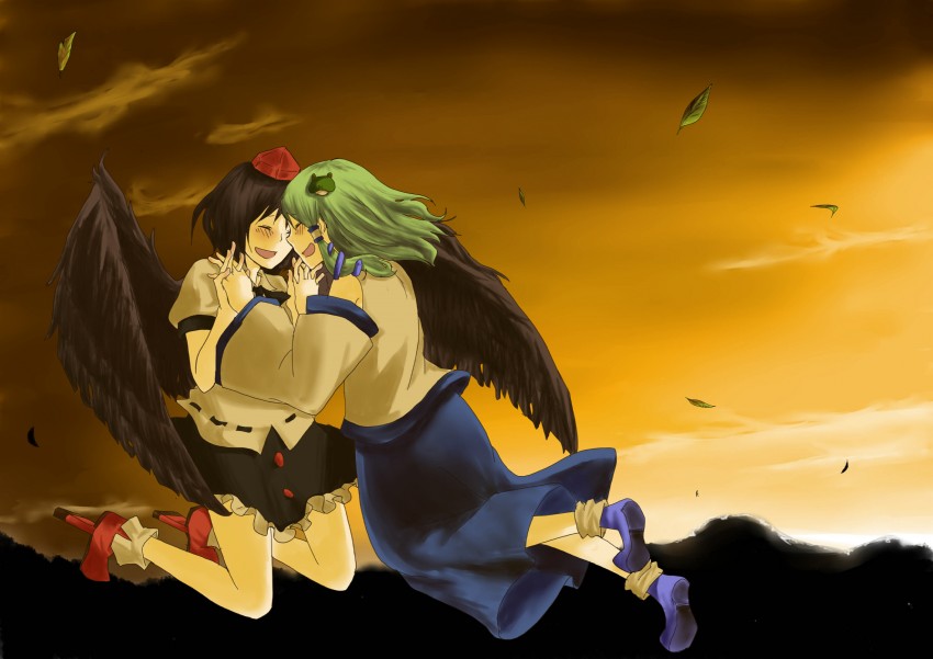 kochiya sanae and shameimaru aya (touhou) drawn by kamejiro_(sasakame)