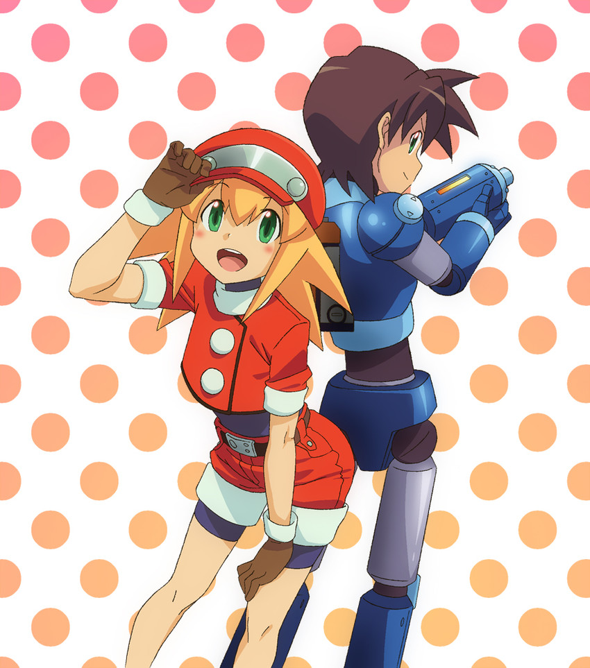 roll caskett and mega man volnutt (mega man and 1 more) drawn by utsuki