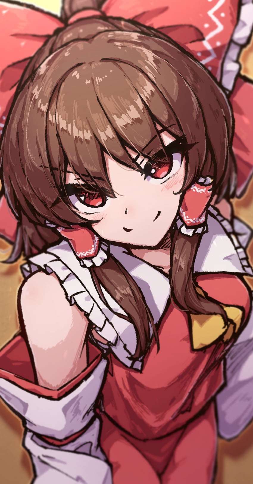 hakurei reimu (touhou) drawn by yosshy