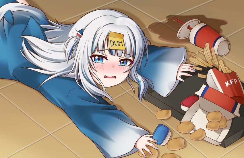 gawr gura (hololive and 1 more) drawn by jan_azure