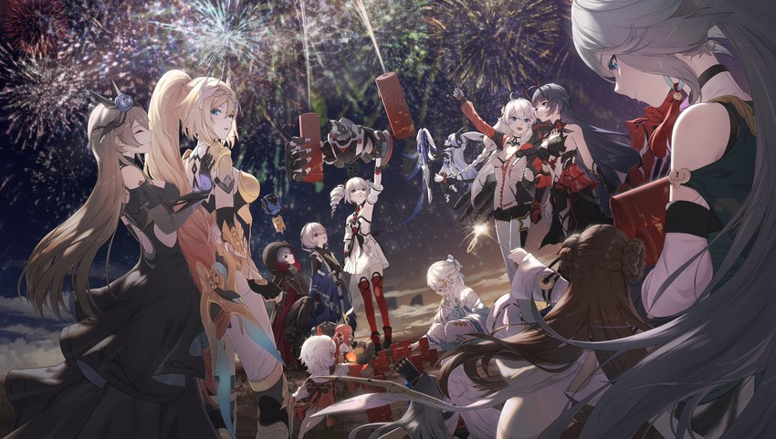 kiana kaslana, raiden mei, fu hua, bronya zaychik, theresa apocalypse, and 13 more (honkai and 1 more) drawn by rafaelaaa