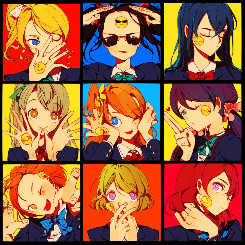 nishikino maki, tojo nozomi, sonoda umi, yazawa nico, ayase eli, and 4 more (love live! and 1 more) drawn by lucarios