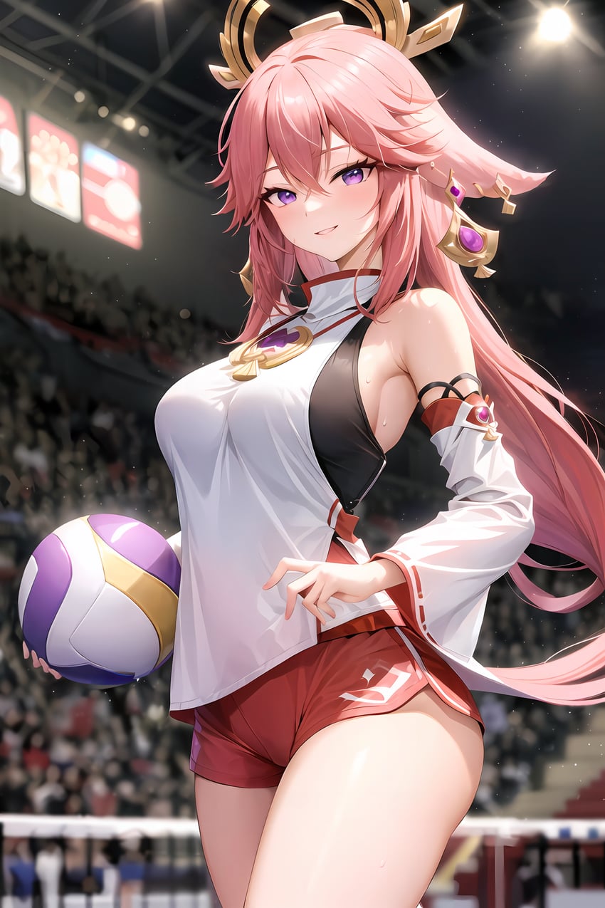 yae miko (genshin impact) drawn by tsumasaky