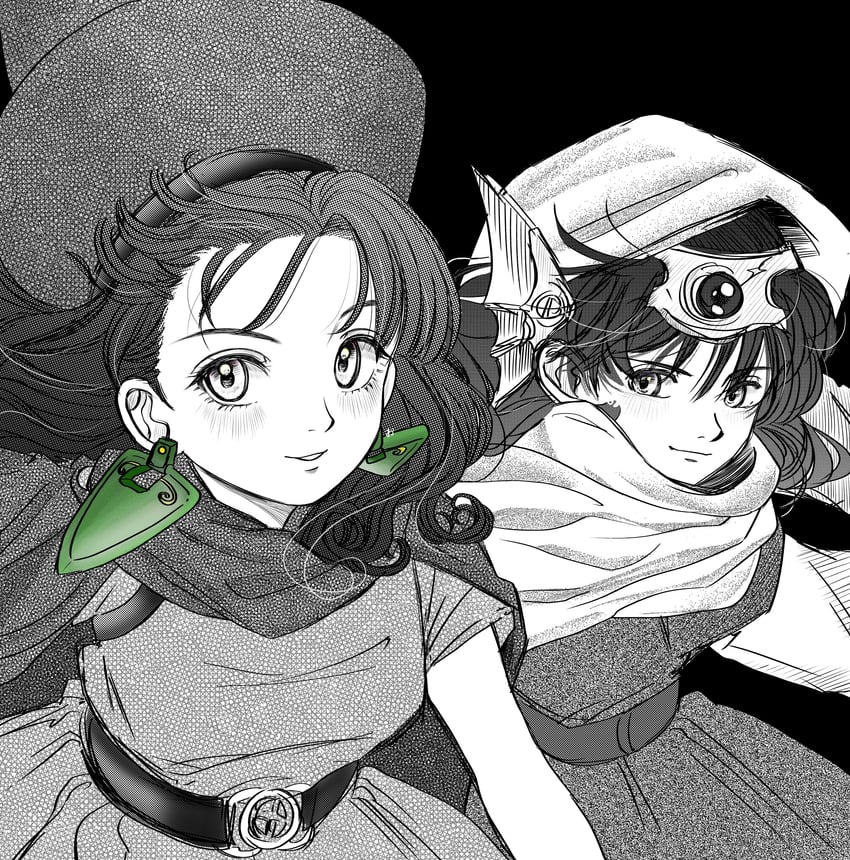 alena and hero (dragon quest and 1 more) drawn by okita_(sukult_4)