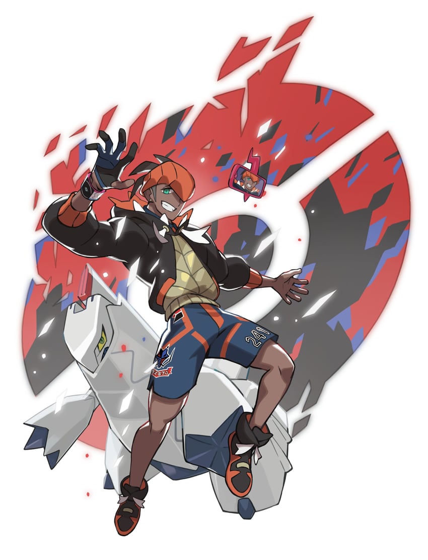 rotom, raihan, rotom phone, and duraludon (pokemon and 1 more) drawn by saitou_naoki