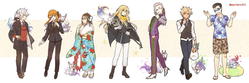 fujimaru ritsuka, fou, yu mei-ren, kadoc zemlupus, kirschtaria wodime, and 6 more (fate and 1 more) drawn by worrisorochi