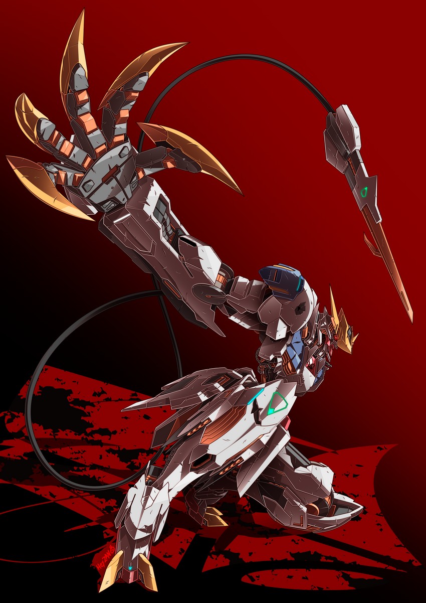 gundam barbatos and gundam barbatos lupus rex (gundam and 1 more) drawn by heyzan