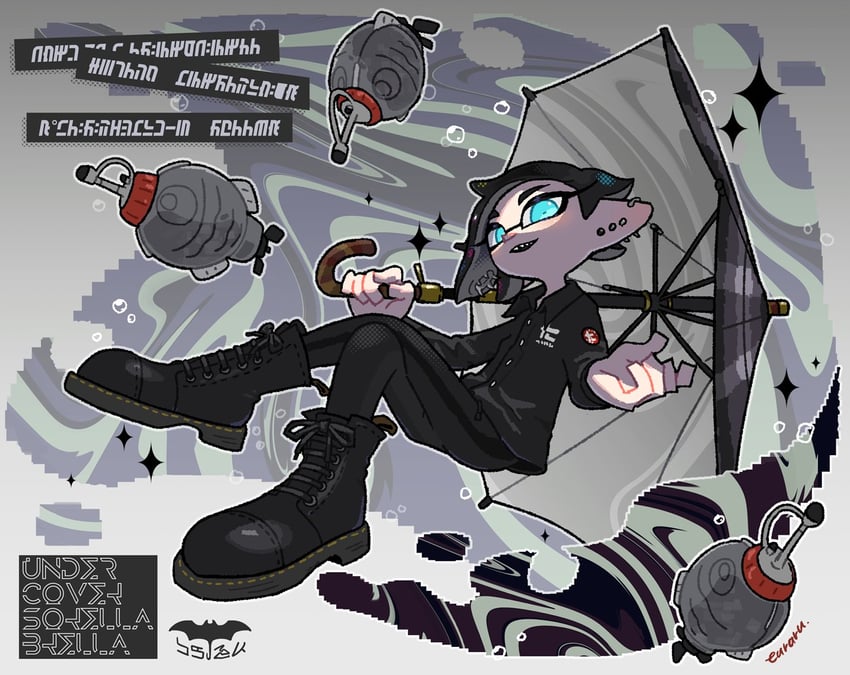 inkling player character and inkling boy (splatoon and 1 more) drawn by euraru