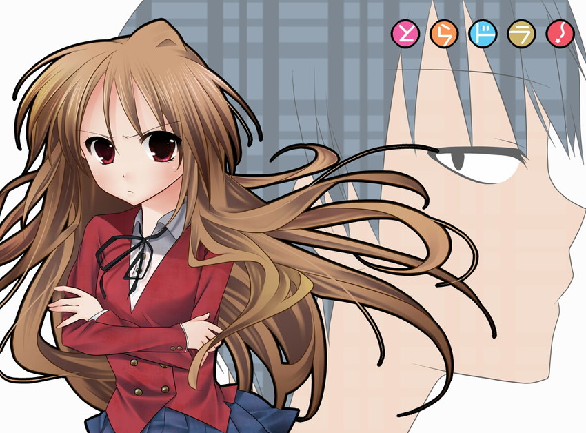 aisaka taiga and takasu ryuuji (toradora!) drawn by hanjuku_otome