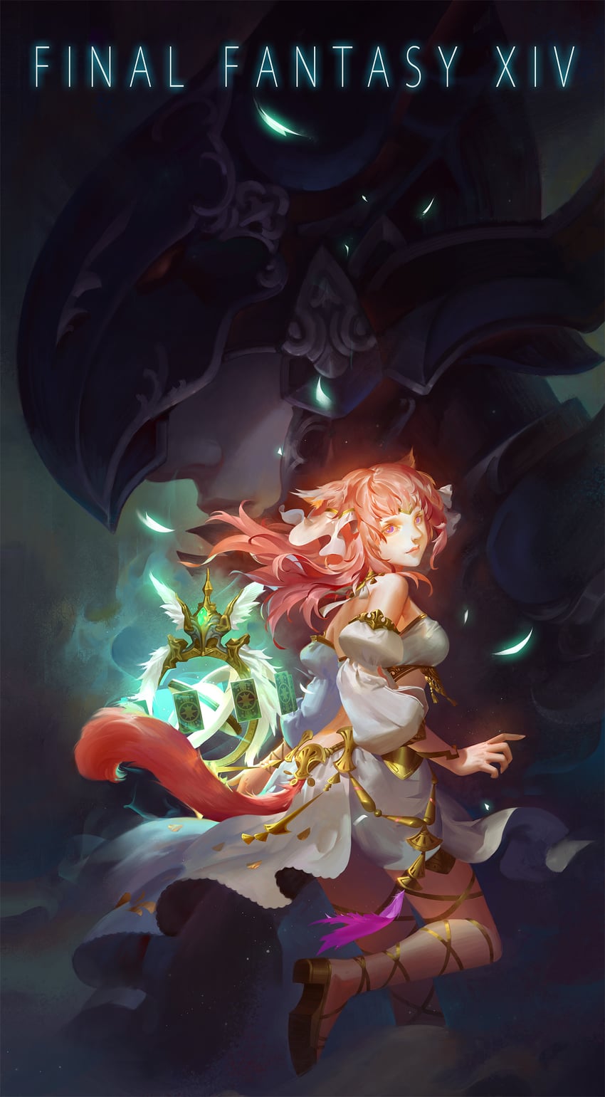 warrior of light, dragoon, and astrologian (final fantasy and 1 more) drawn by saintluthien