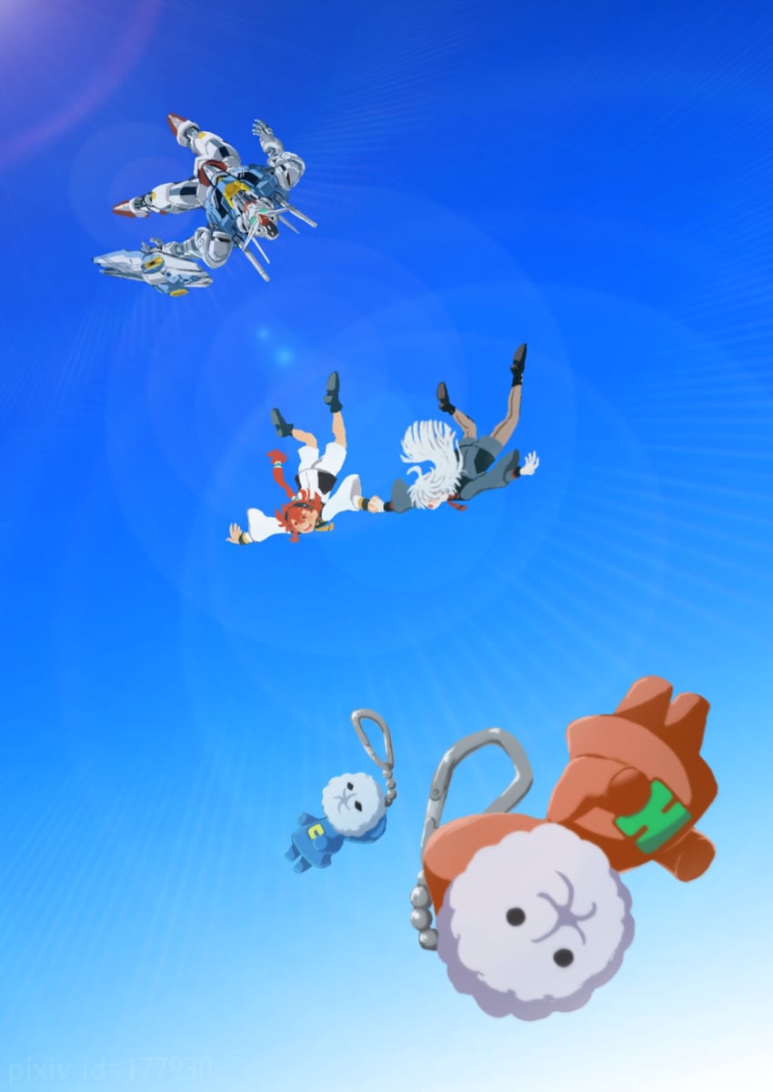 suletta mercury, miorine rembran, gundam aerial, hots, and cool (gundam and 1 more) drawn by takami_(manda)