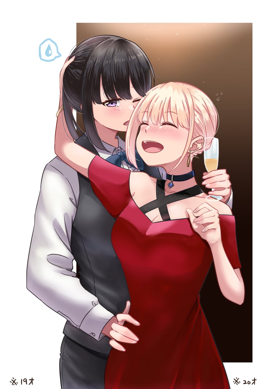 nishikigi chisato and inoue takina (lycoris recoil) drawn by chai_haru