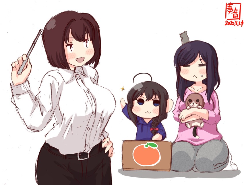 shigure, yamashiro, and hyuuga (kantai collection) drawn by kanon_(kurogane_knights)