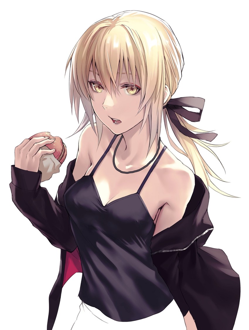 artoria pendragon and saber alter (fate and 1 more) drawn by applekun